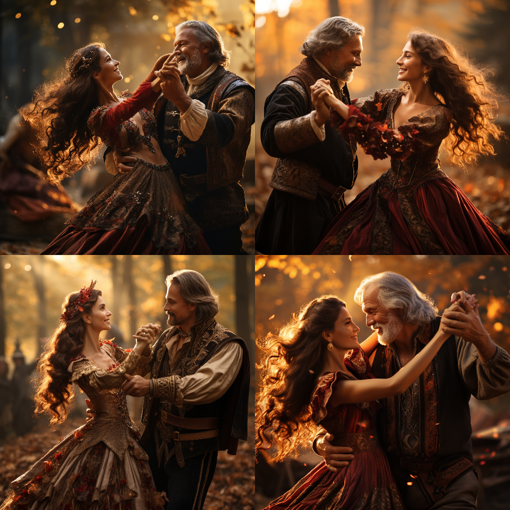 Medieval Dance in Autumn Forest