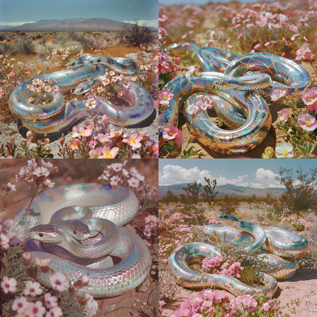 Holographic Serpent Romance in Desert Bloom