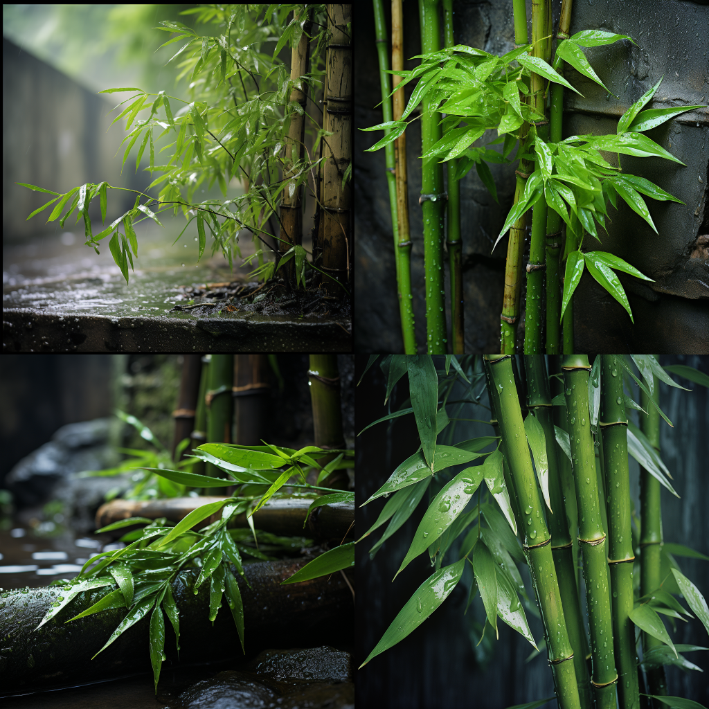 Crystal Clear Green Bamboo with Ancient City Wall
