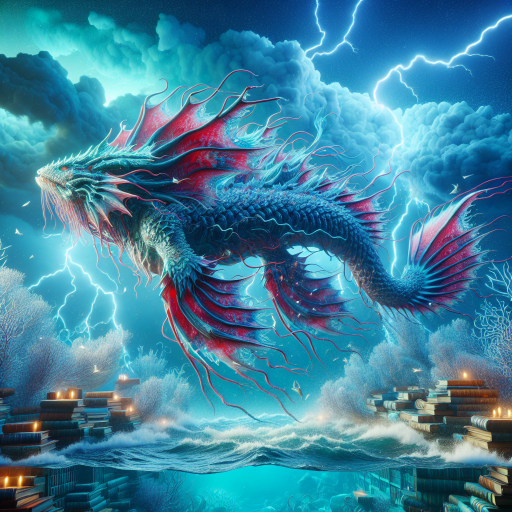 Mystical Fish-Dragon Hybrid in Stormy Seas