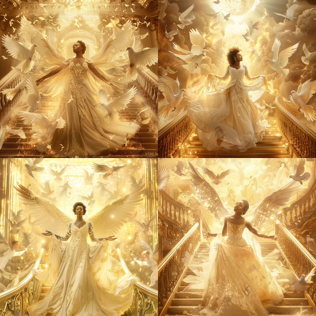 Ascension of Elegance: A Heavenly Portrait