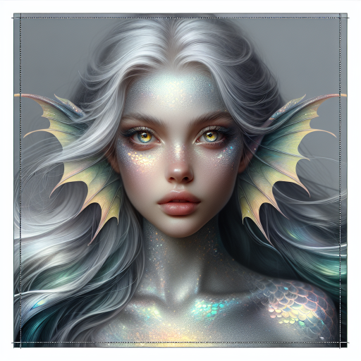 Ethereal Fantasy Character with Iridescent Scales