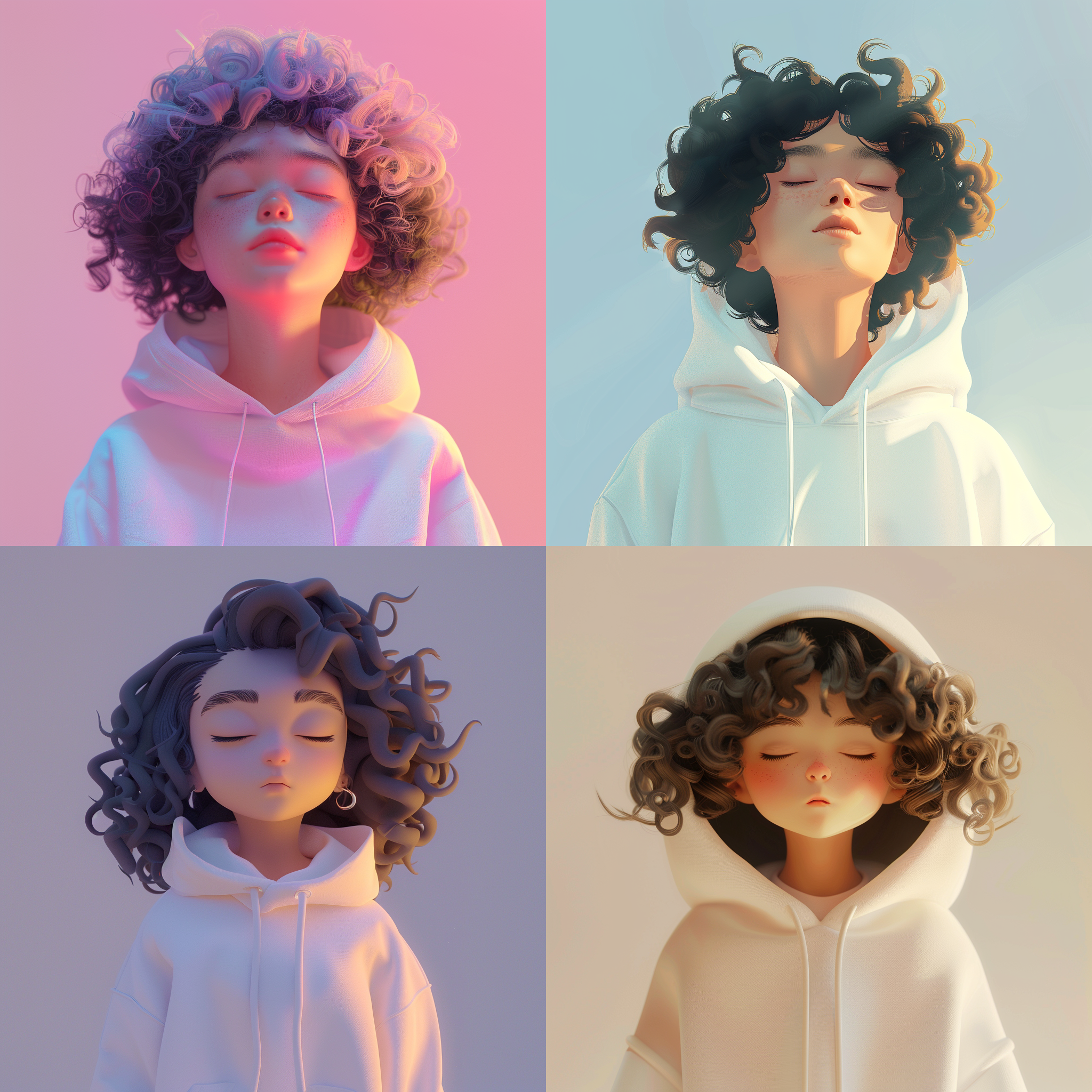 Serene Character in Whimsical 3D