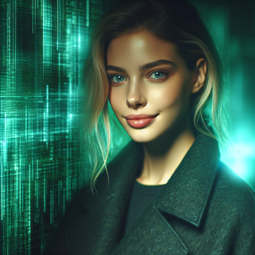 Cybernetic Elegance: Matrix-Inspired Portrait