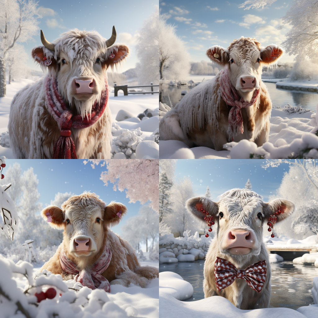 Winter Elegance: A Cow in Snow