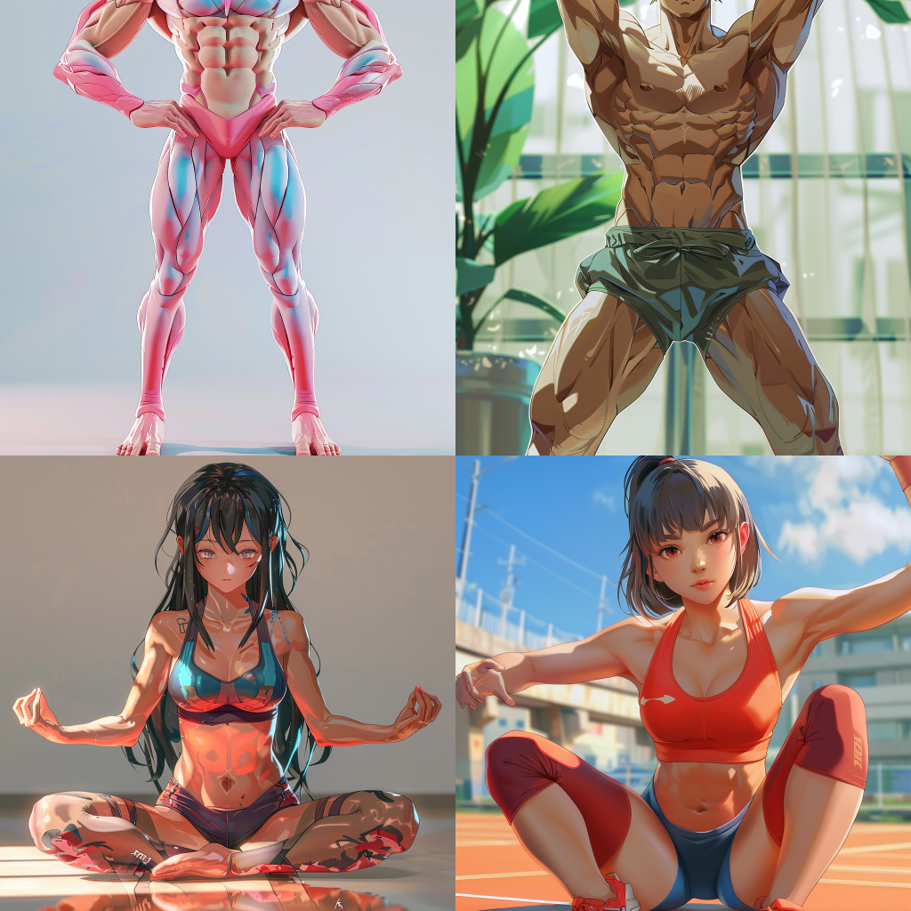 Athletic Anime Yoga Mastery