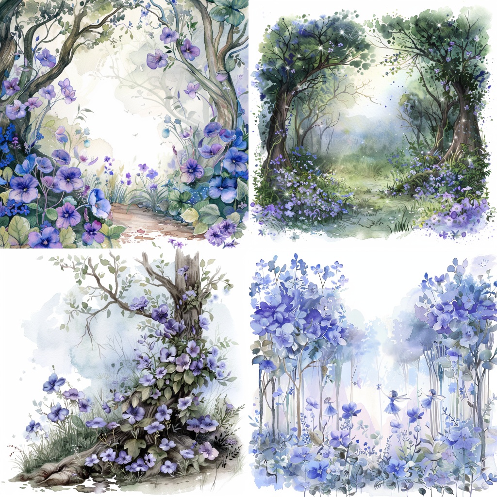 Enchanted Periwinkle Fairy Grove Clipart