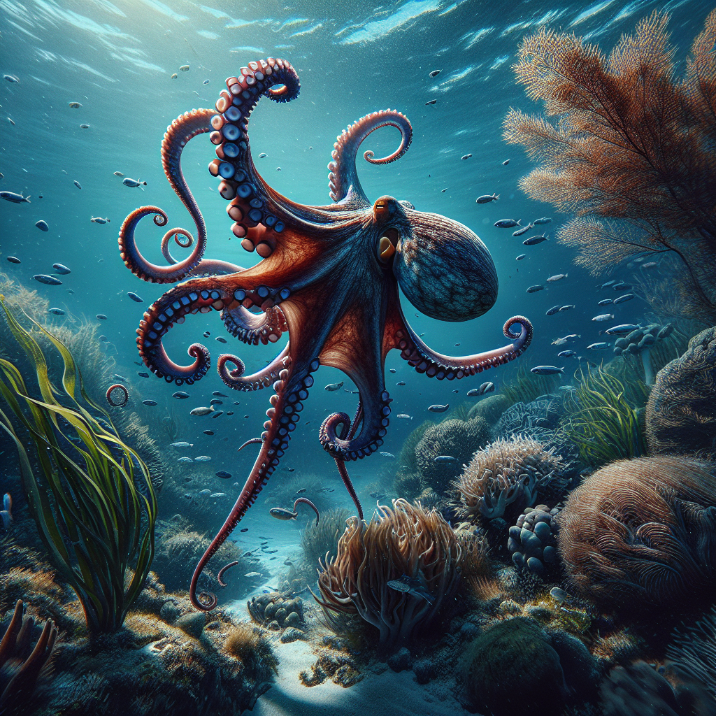Underwater Majesty: Octopus Side View