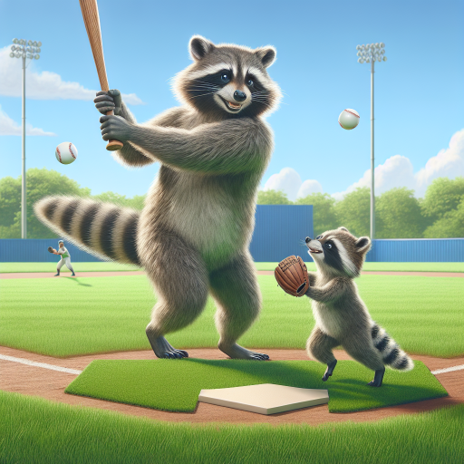 Father's Day Celebration: Raccoons Playing Baseball
