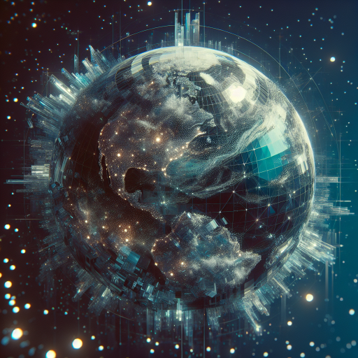 Crystalline Earth Globe in Twisted Futurism