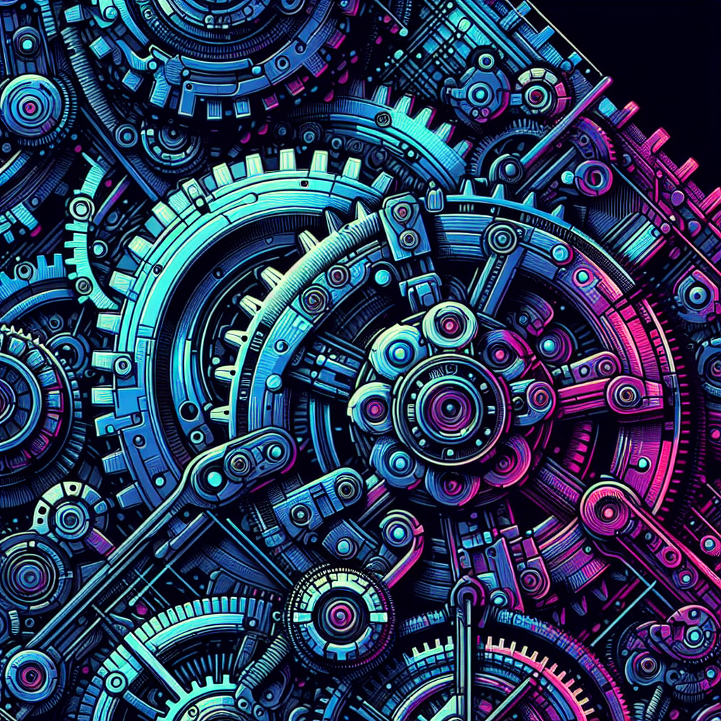 Cyberpunk Gears Close-Up