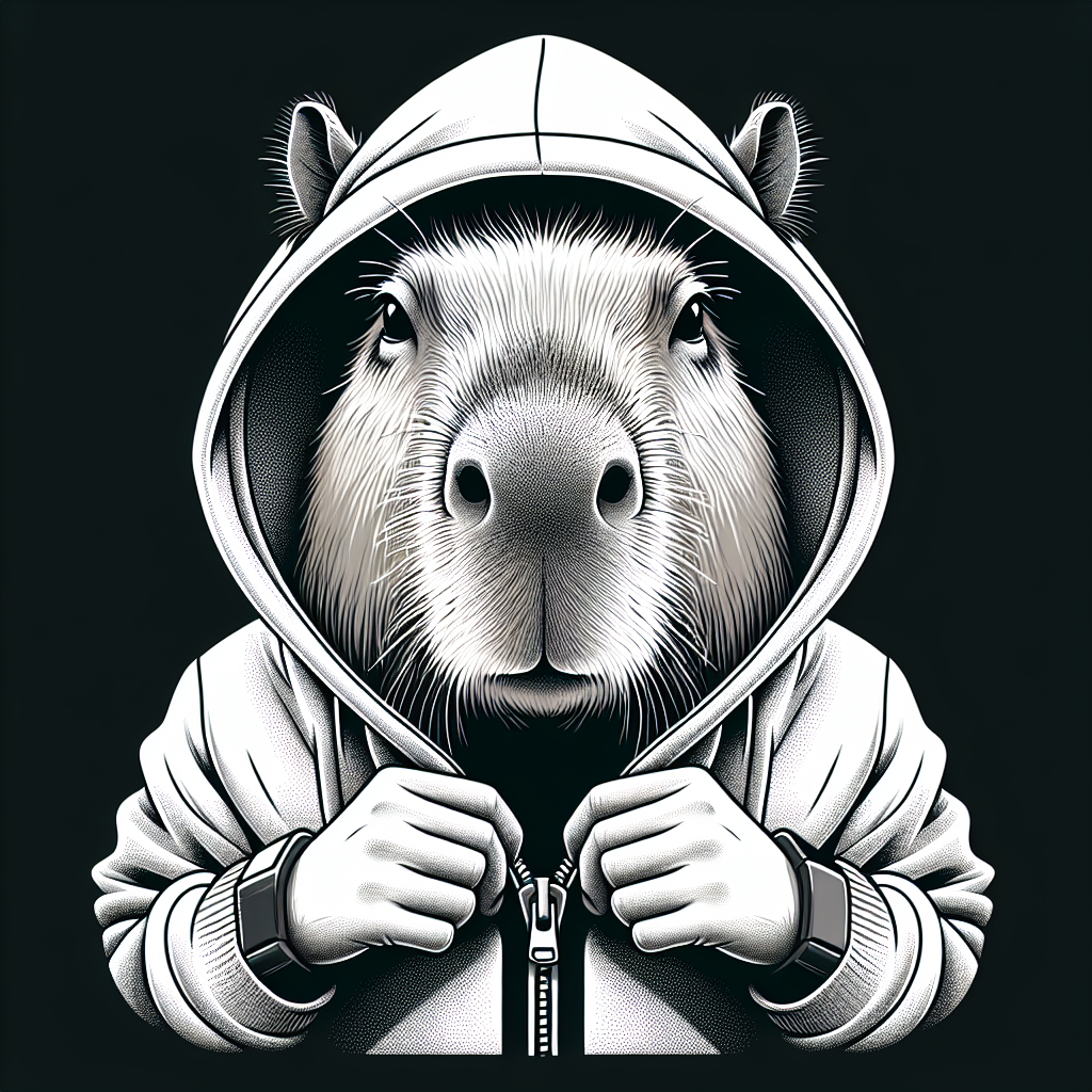 Capybara in Monochrome: A Vector Art Illustration