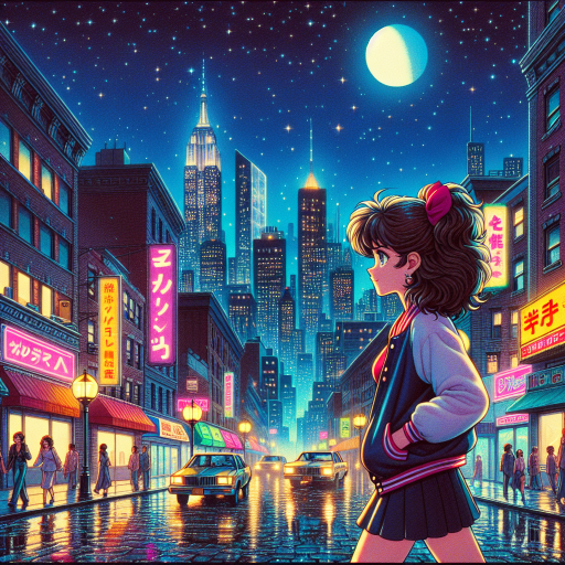 80's Night in New York: Anime Portrait