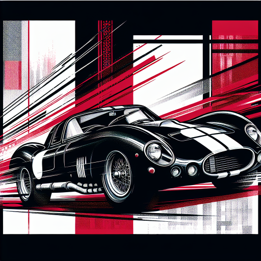 High-Speed Classic Sports Car in Graphic Style