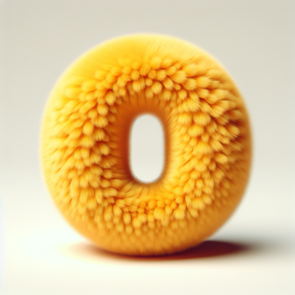 Fluffy Yellow Alphabet 'O'