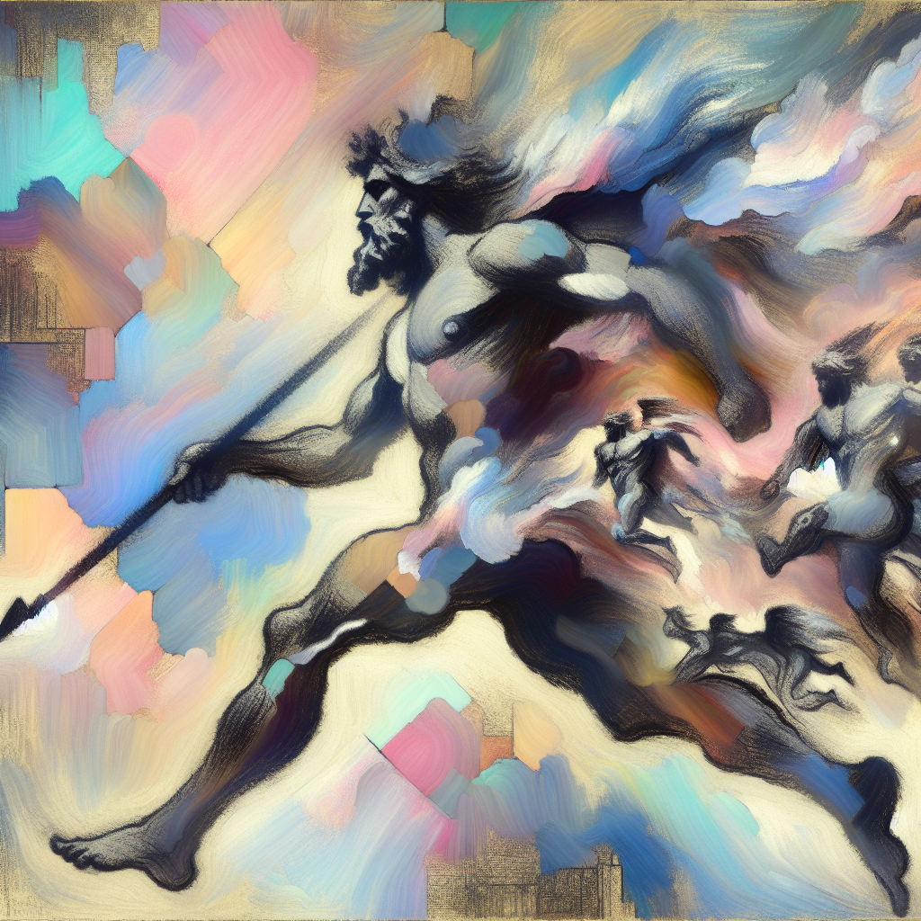 Surreal War Deity in Dream Landscape - An Artistic Fusion