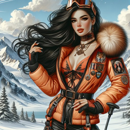 Winter Confidence: Woman in Mountainous Snowscape