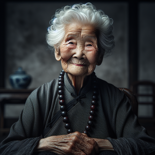 Portrait of Serenity: Elderly Chinese Woman