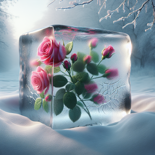 Frozen Beauty: Roses in Ice