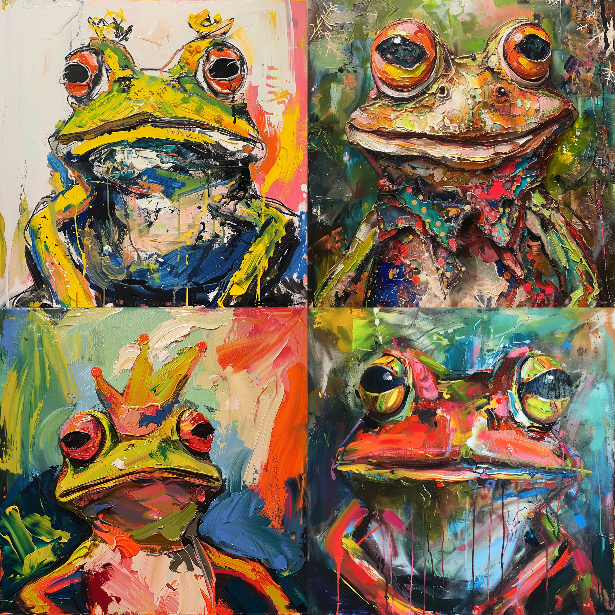 Whimsical Frog Prince in Affandi's Style