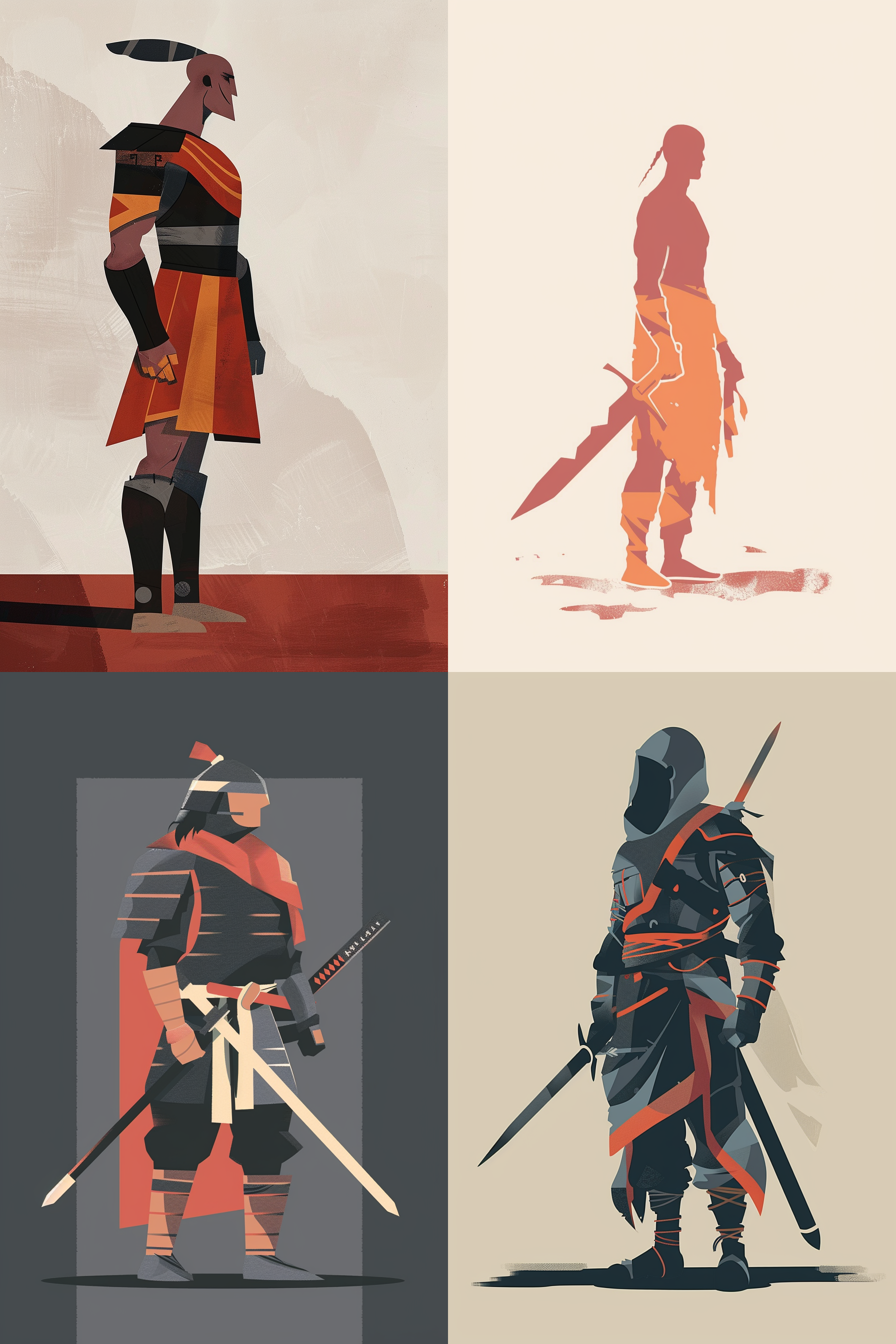 Minimalist Warrior Illustration Inspired by Agnes Martin