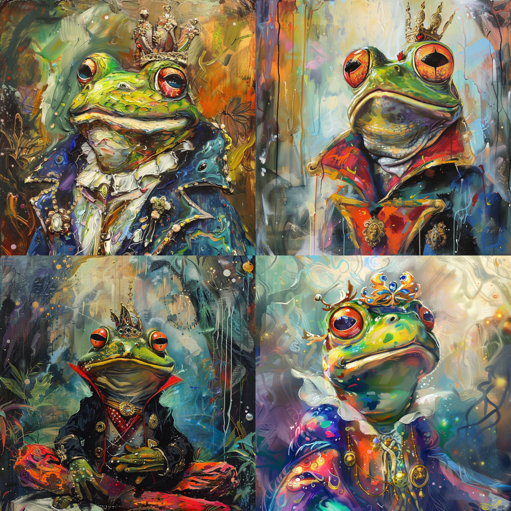 Enchanted Frog Prince in Affandi's Style