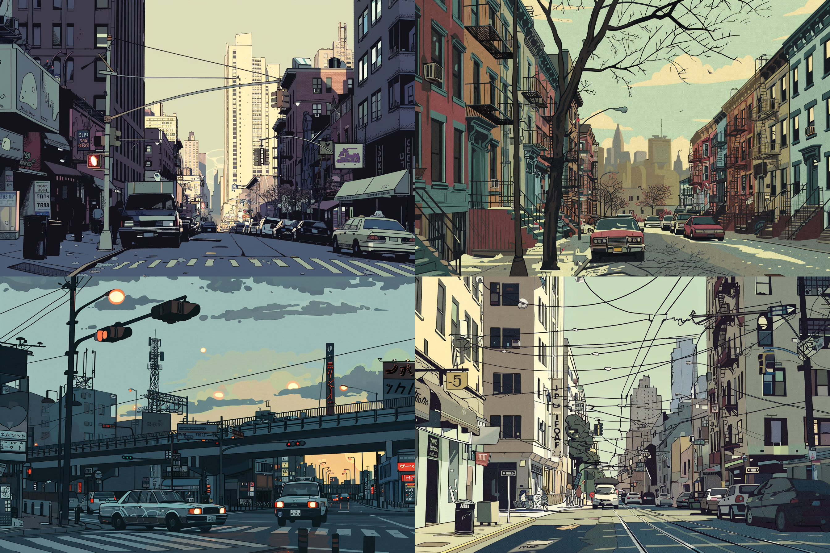 Adrian Tomine Styled Cityscape