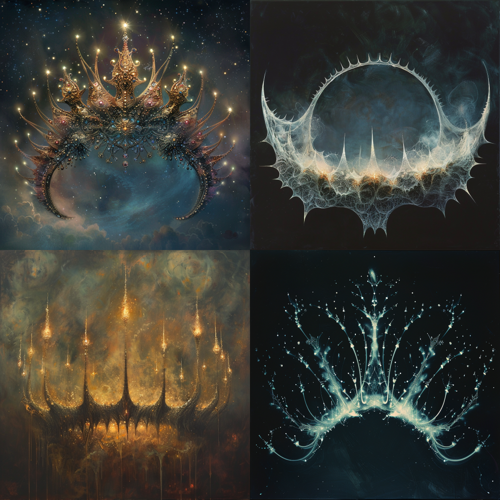 Mystical Demon's Crown in Ethereal Art Style