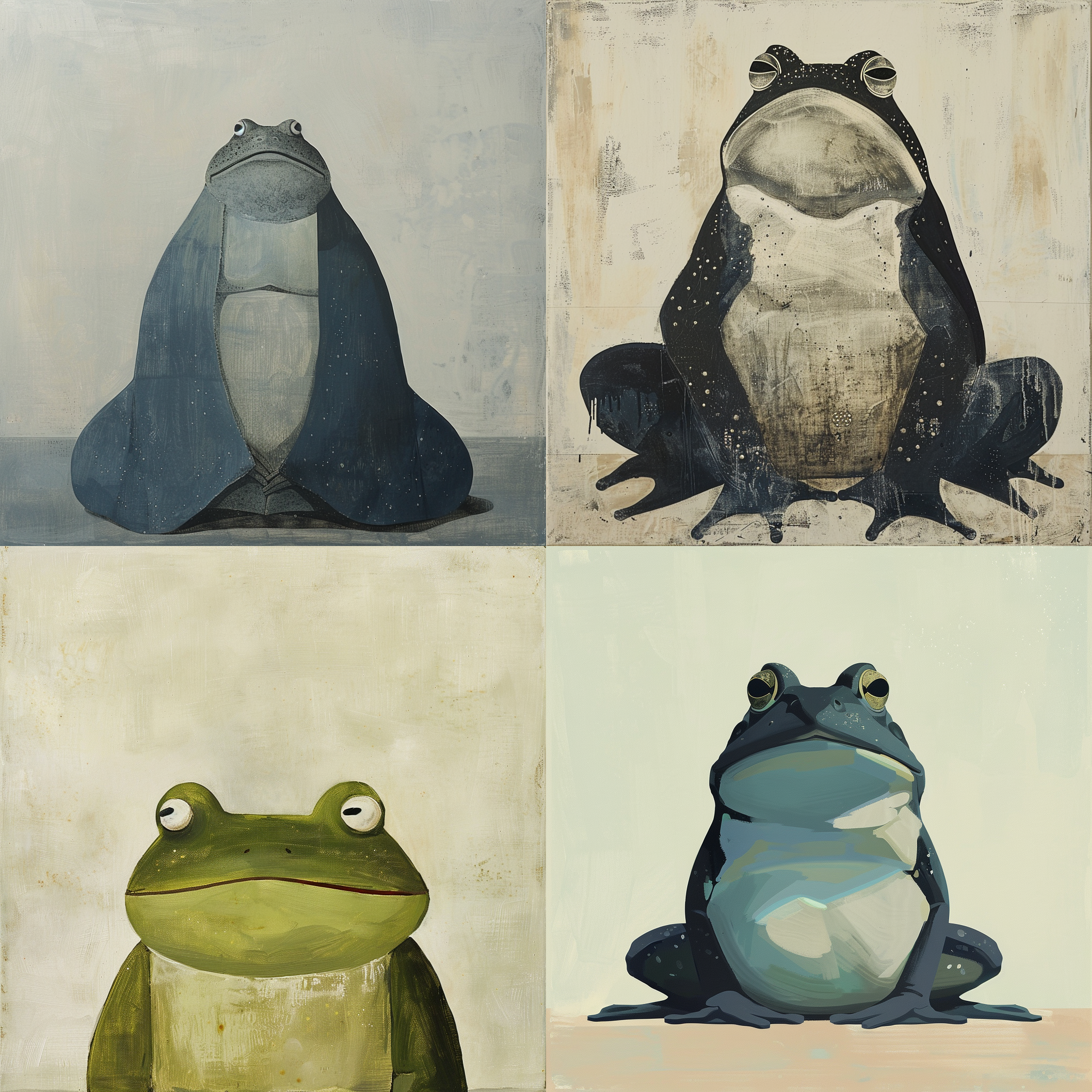 Whimsical Frog Prince in Agnes Martin's Style