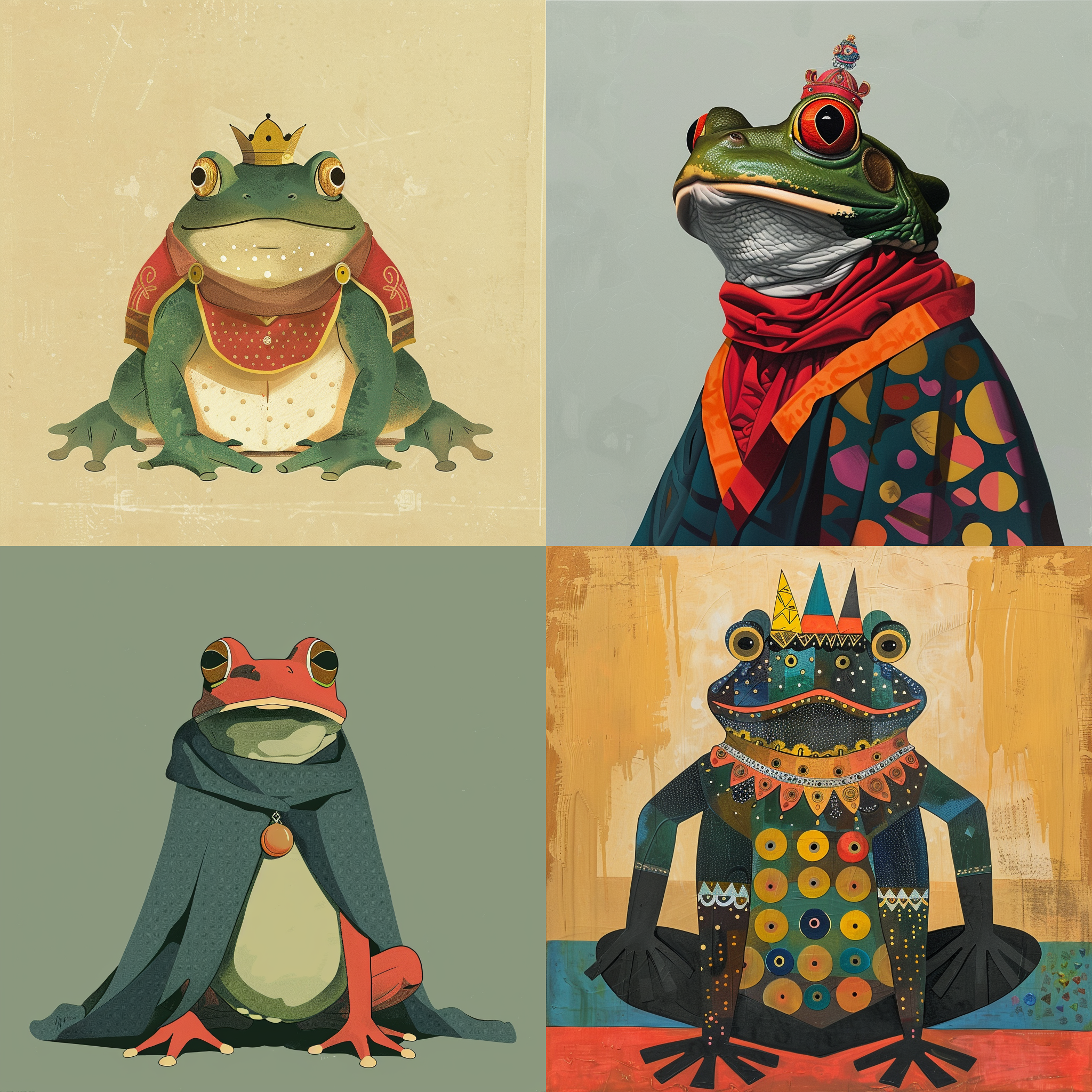 Regal Frog Prince in Agnes Martin's Style