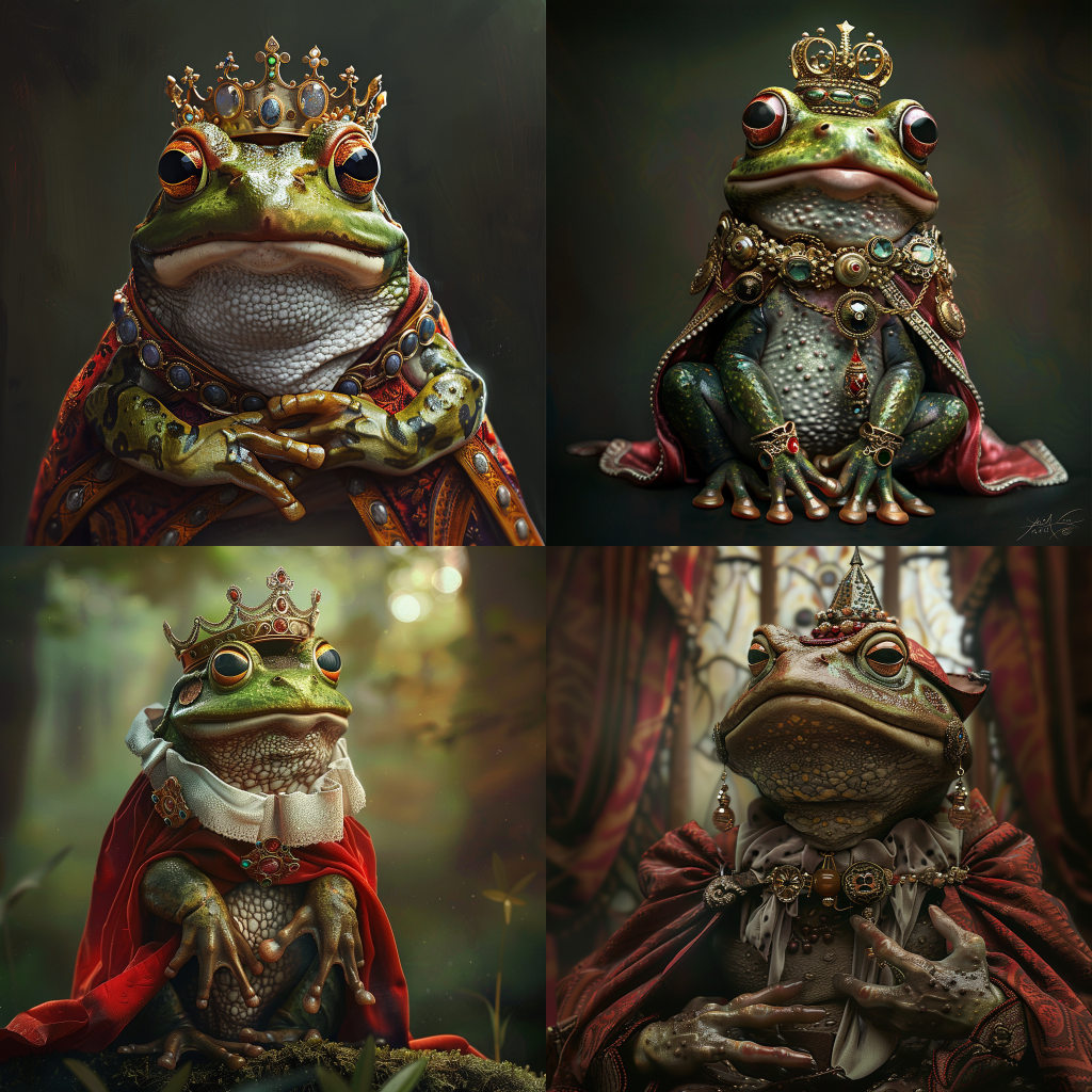Regal Frog Prince in Albert Watson Style