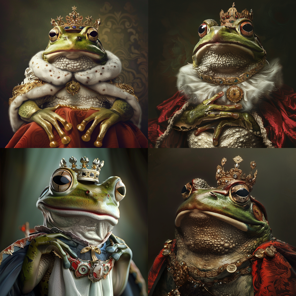 Regal Frog Prince in Albert Watson Style