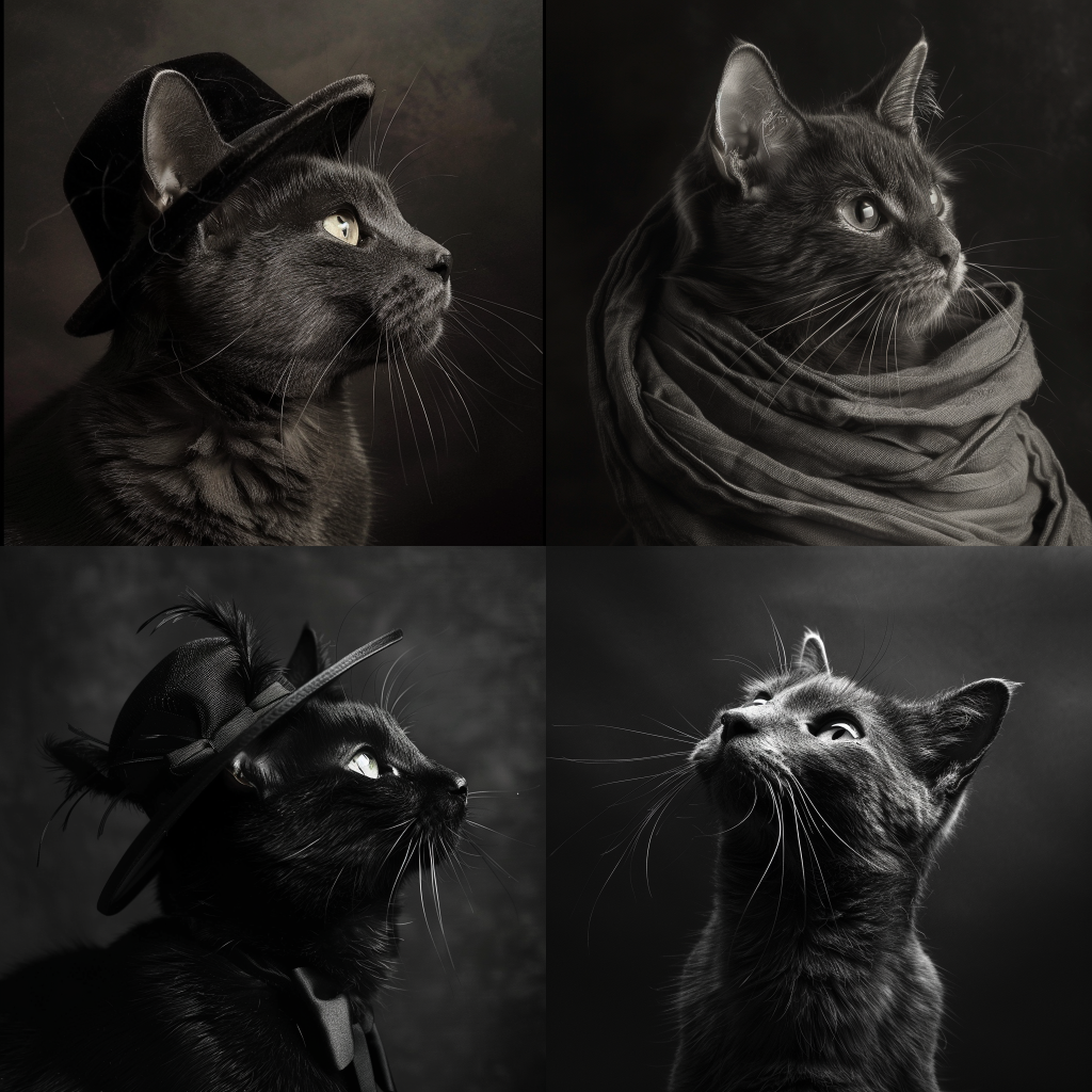 Elegant Cat Portrait in Albert Watson Style
