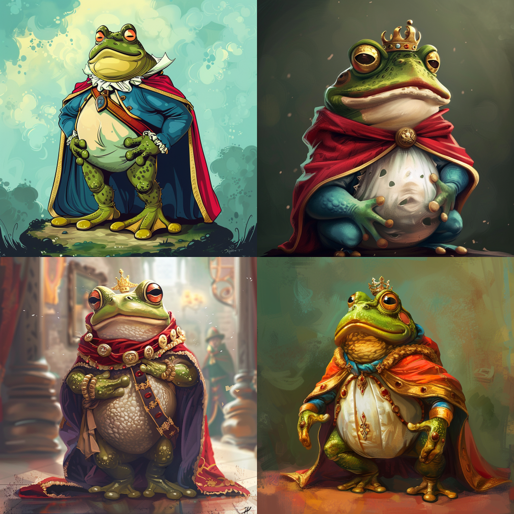 Whimsical Frog Prince in Uderzo's Style