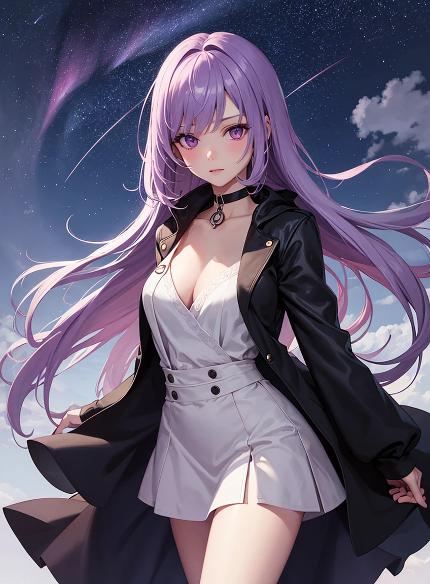 Anime Style 4K Artwork of Girl with Galaxy Elements