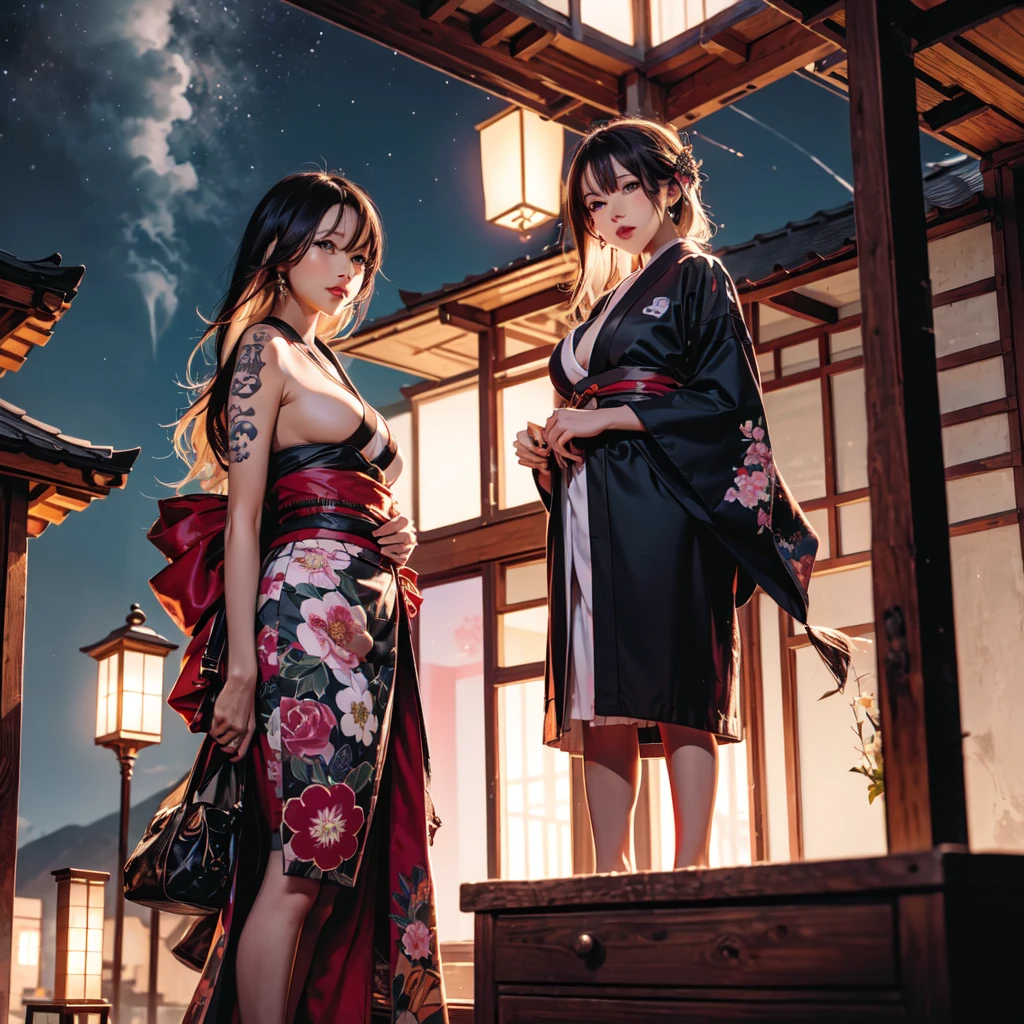 Captivating Anime Woman in Japanese Garden Setting