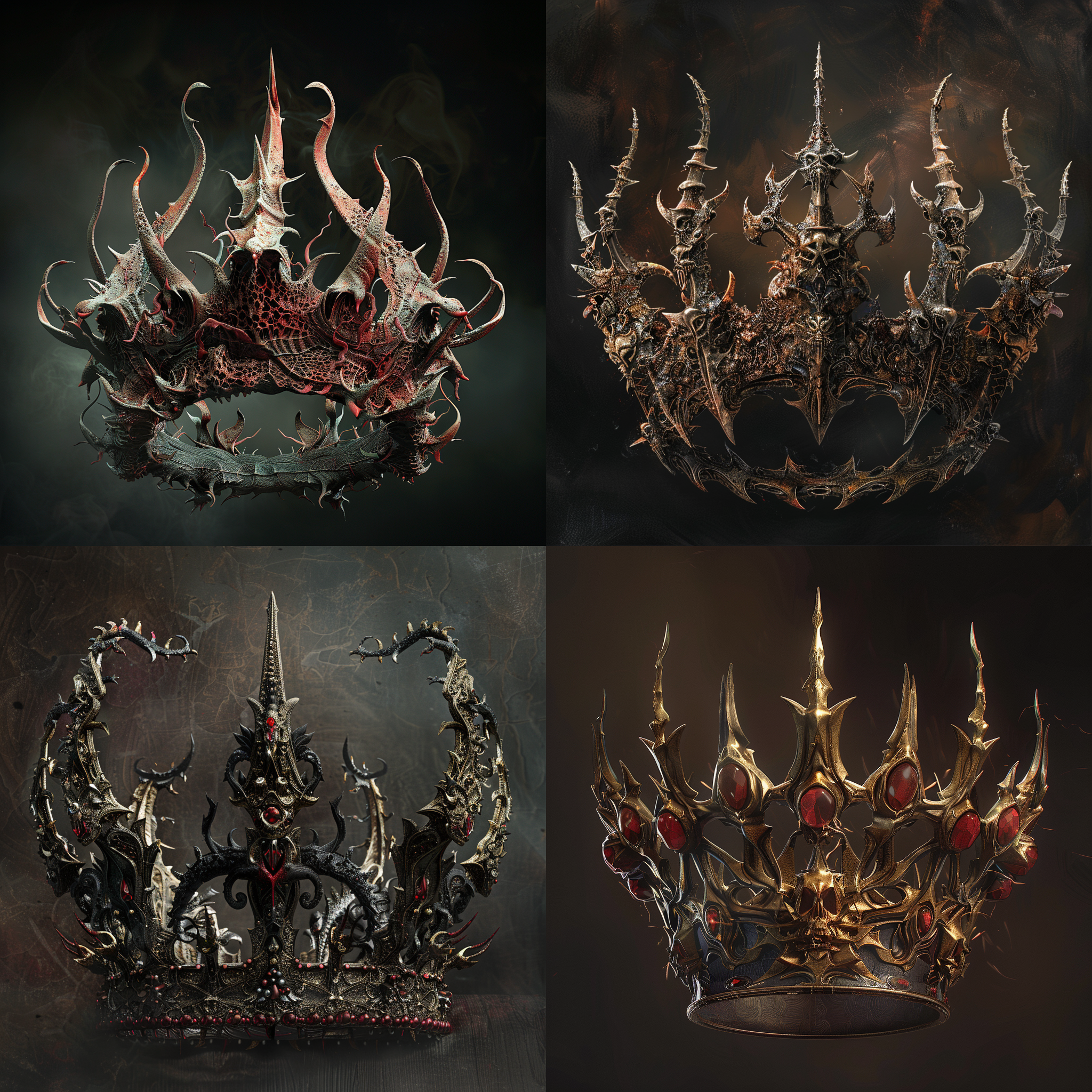 Demonic Crown in Albrecht Dürer Style