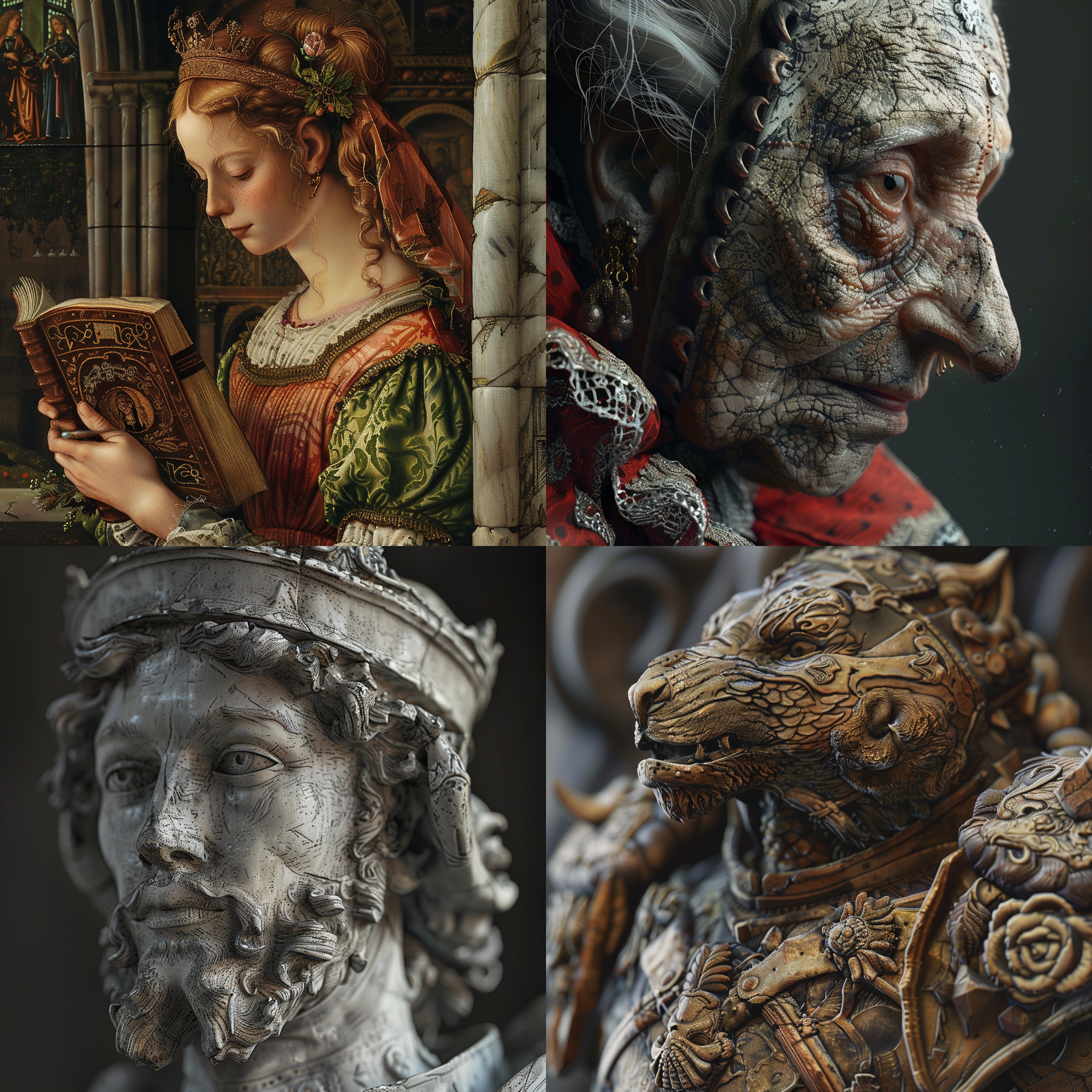 Renaissance-inspired detailed artwork