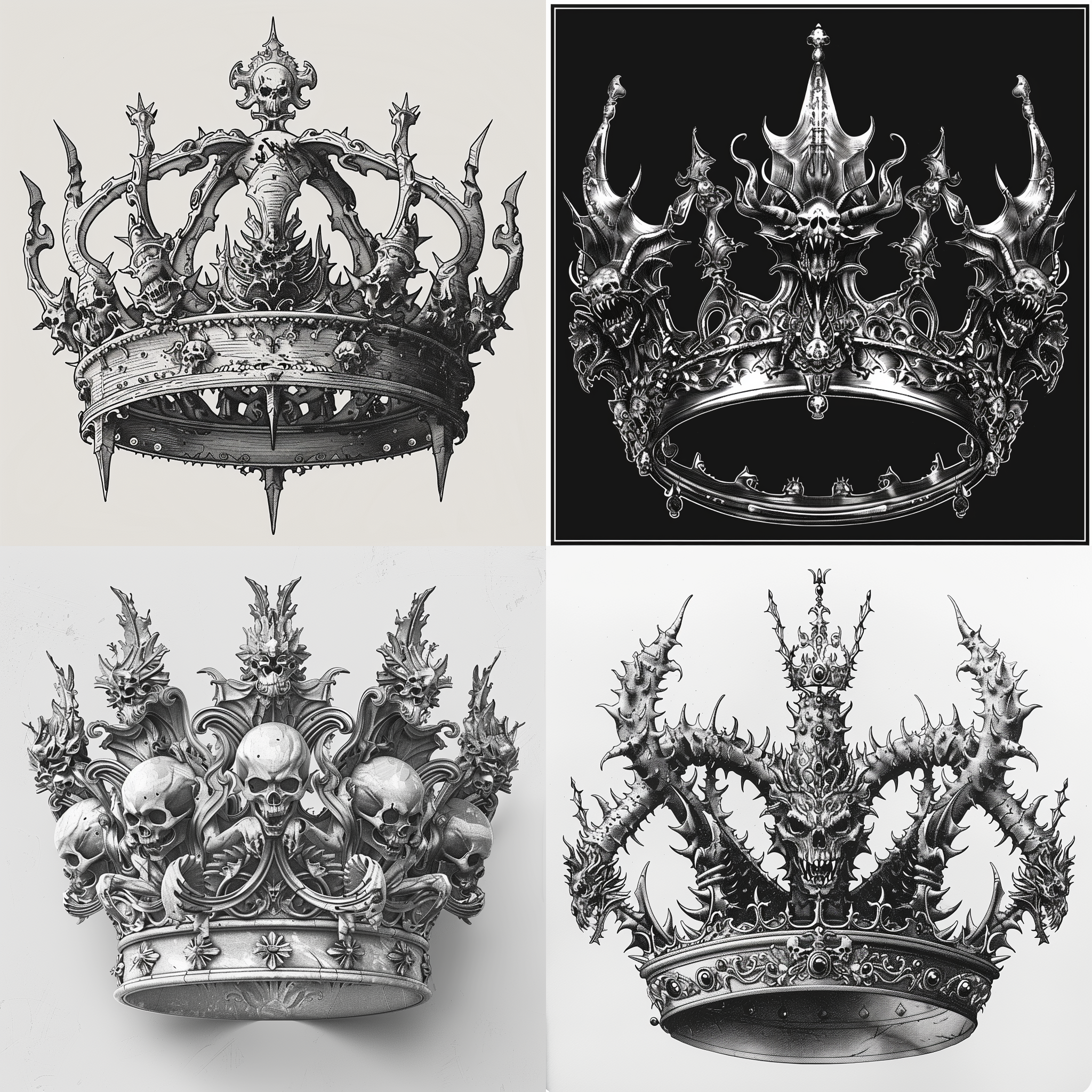 Demonic Crown in the Spirit of Albrecht Dürer