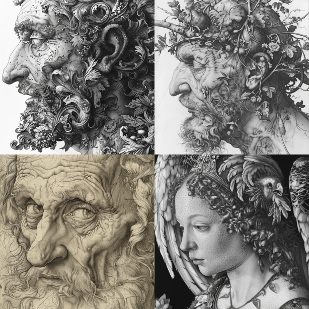 Intricate Details and Fine Lines in the Style of Albrecht Dürer
