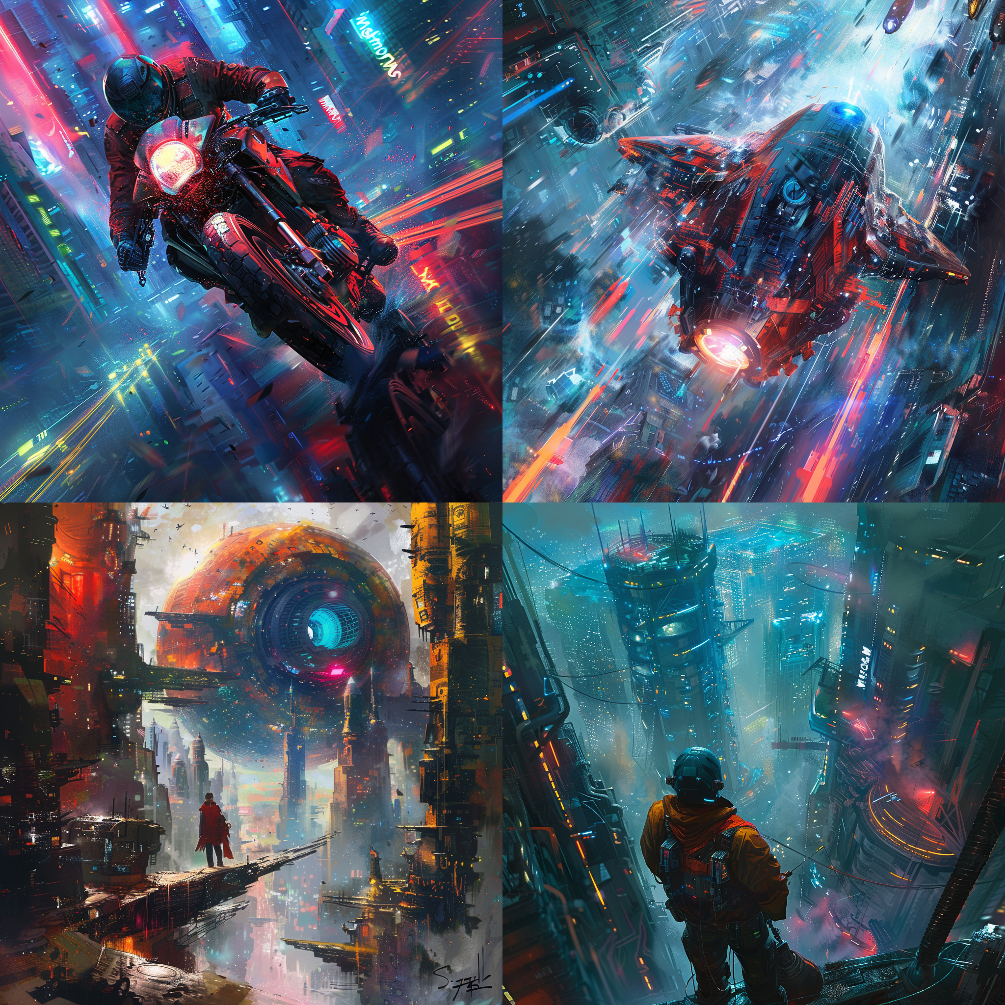 Futuristic Fantasy Art in the Style of Aleksi Briclot