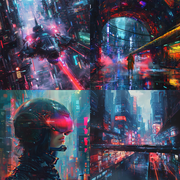 Futuristic Cyberpunk Urban Landscape