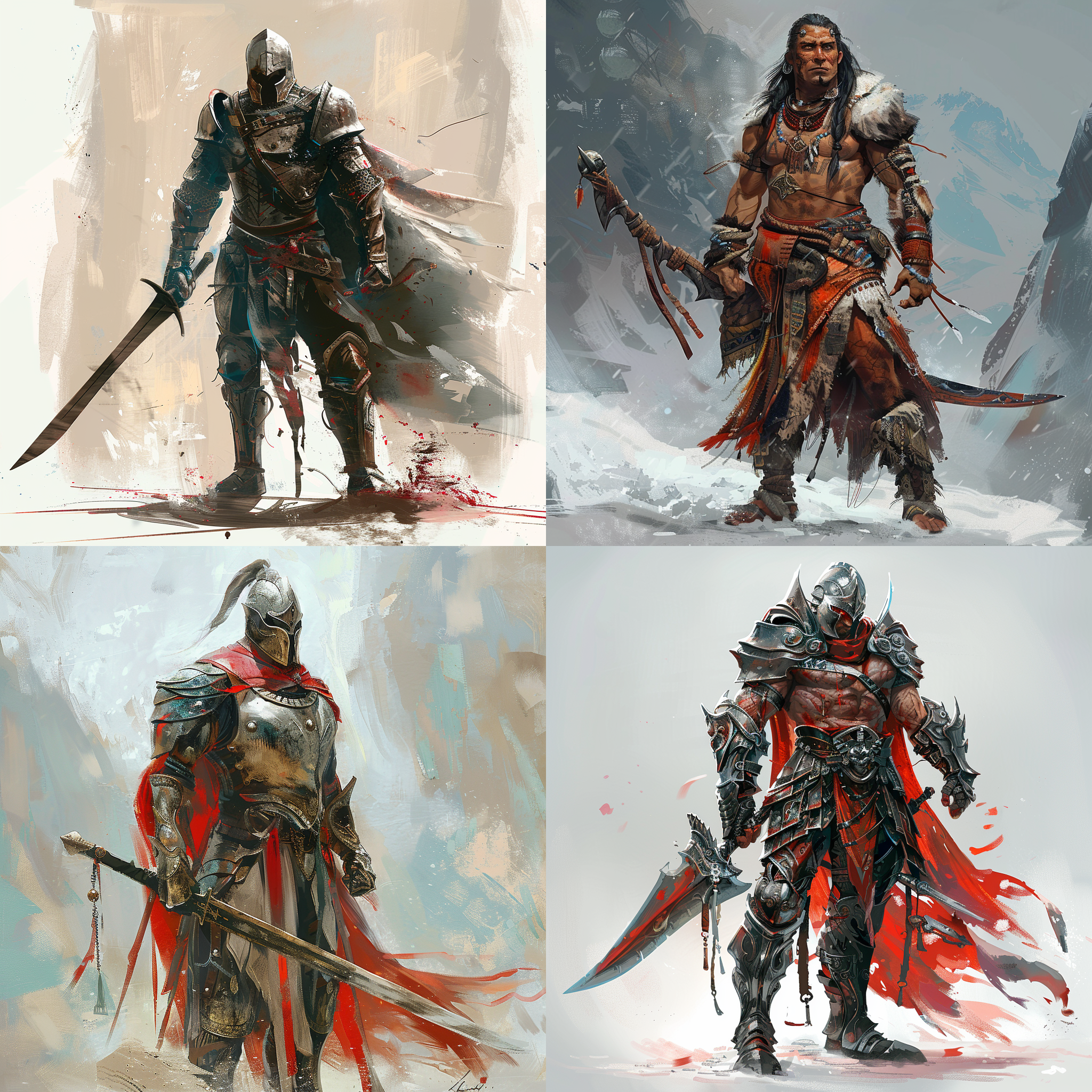 Aleksi Briclot-inspired Warrior Character Illustration