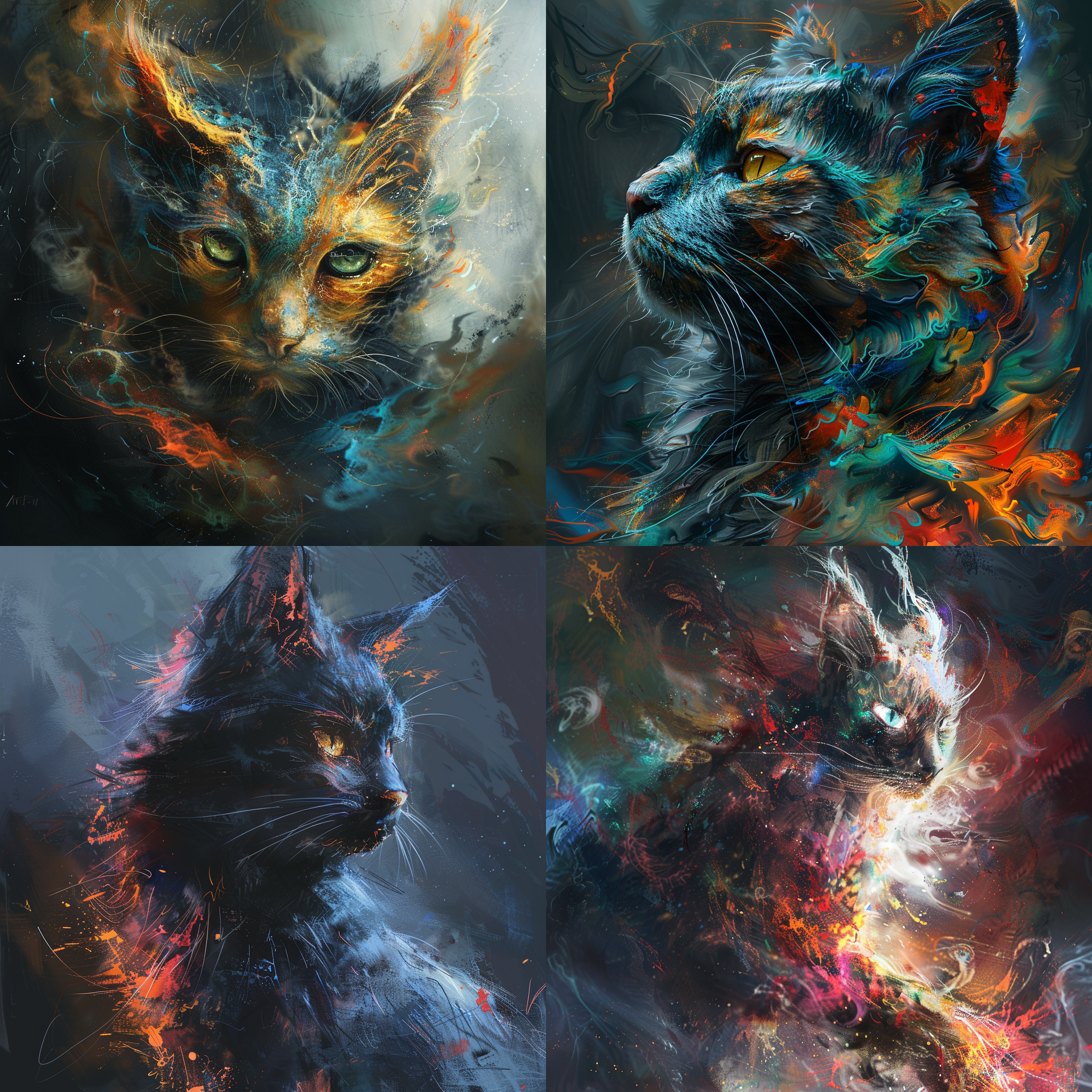 Vibrant Feline Creature in Aleksi Briclot's Style