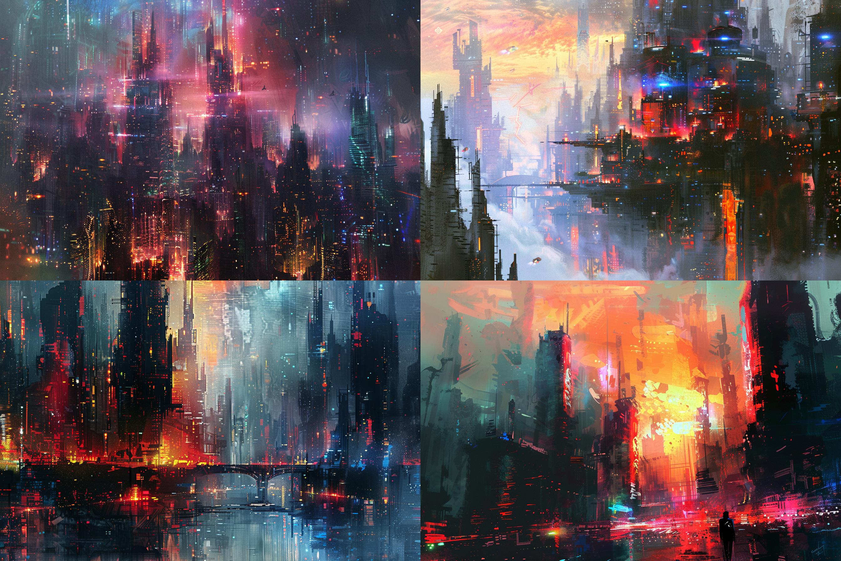 Futuristic Cityscape Inspired by Aleksi Briclot