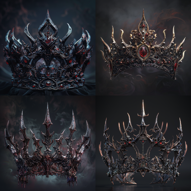Dark Majesty: A Demon's Crown in Aleksi Briclot's Style