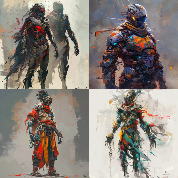 Vibrant Character Concept Design Inspired by Aleksi Briclot's Style