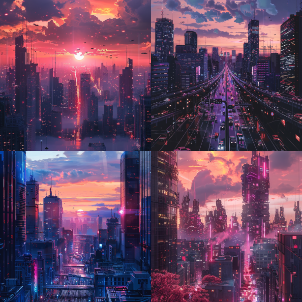 Futuristic Cityscapes with Organic Elements