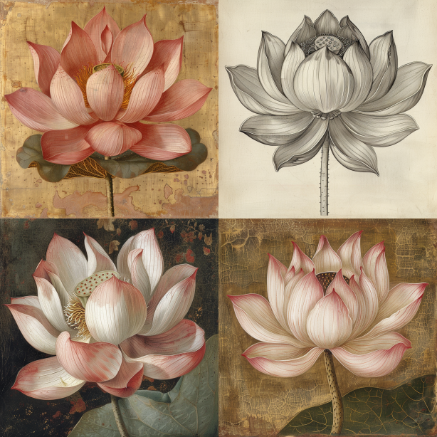 Elegant Lotus in Allori's Style