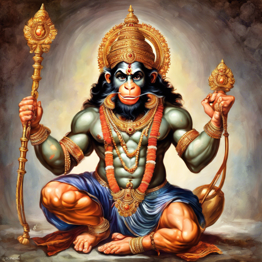 lord hanuman in style of art germ